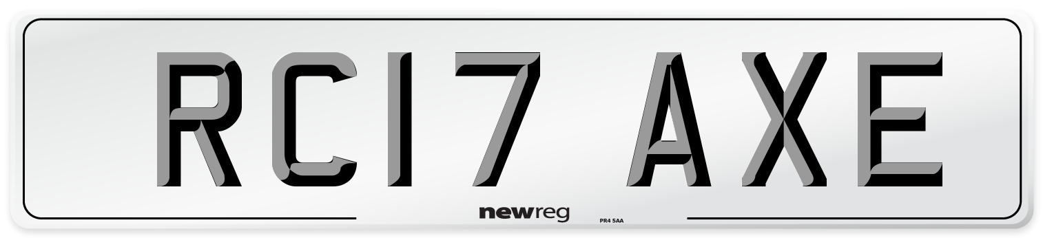 RC17 AXE Number Plate from New Reg